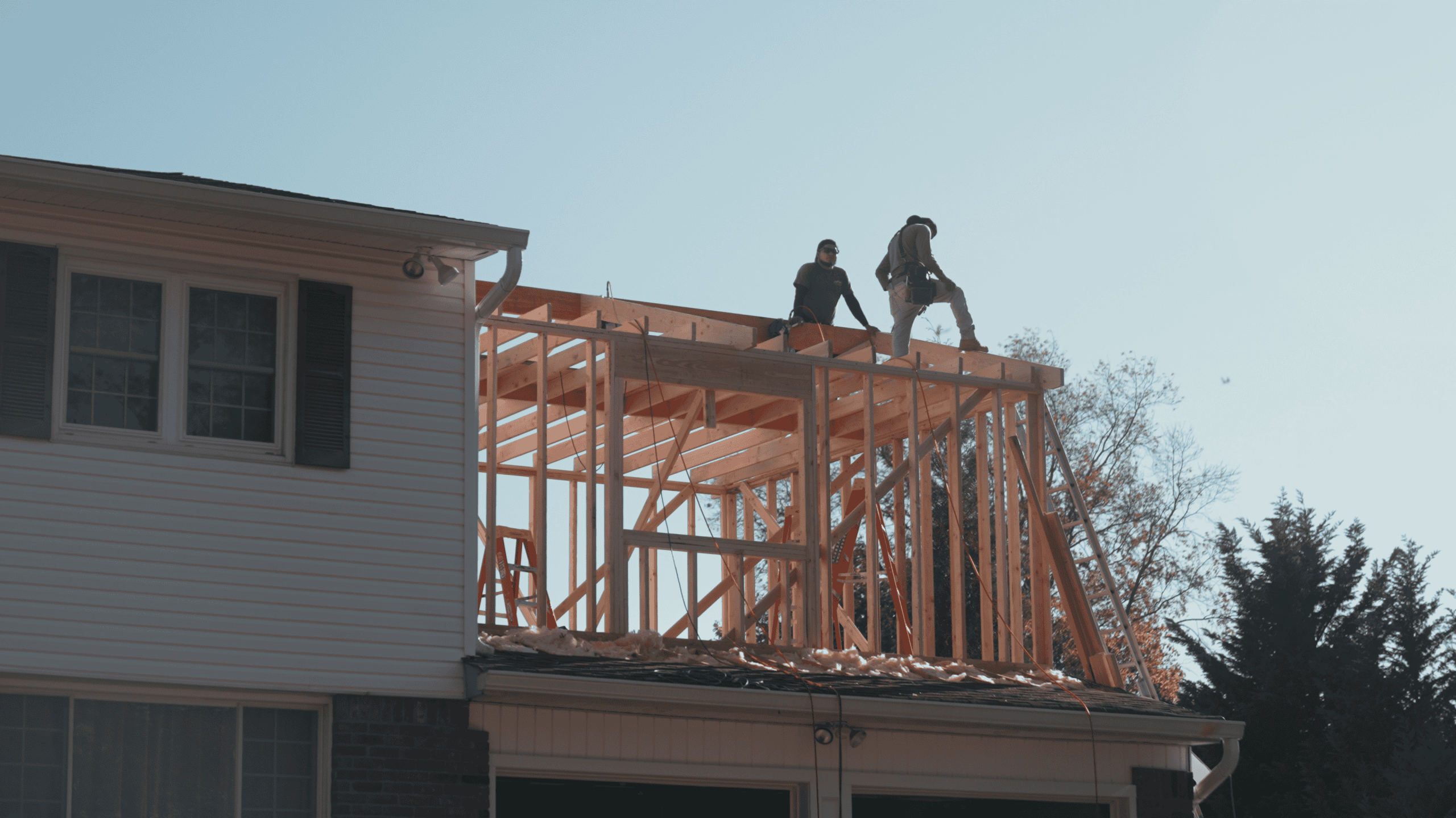 Home addition framing and structural work on Long Island